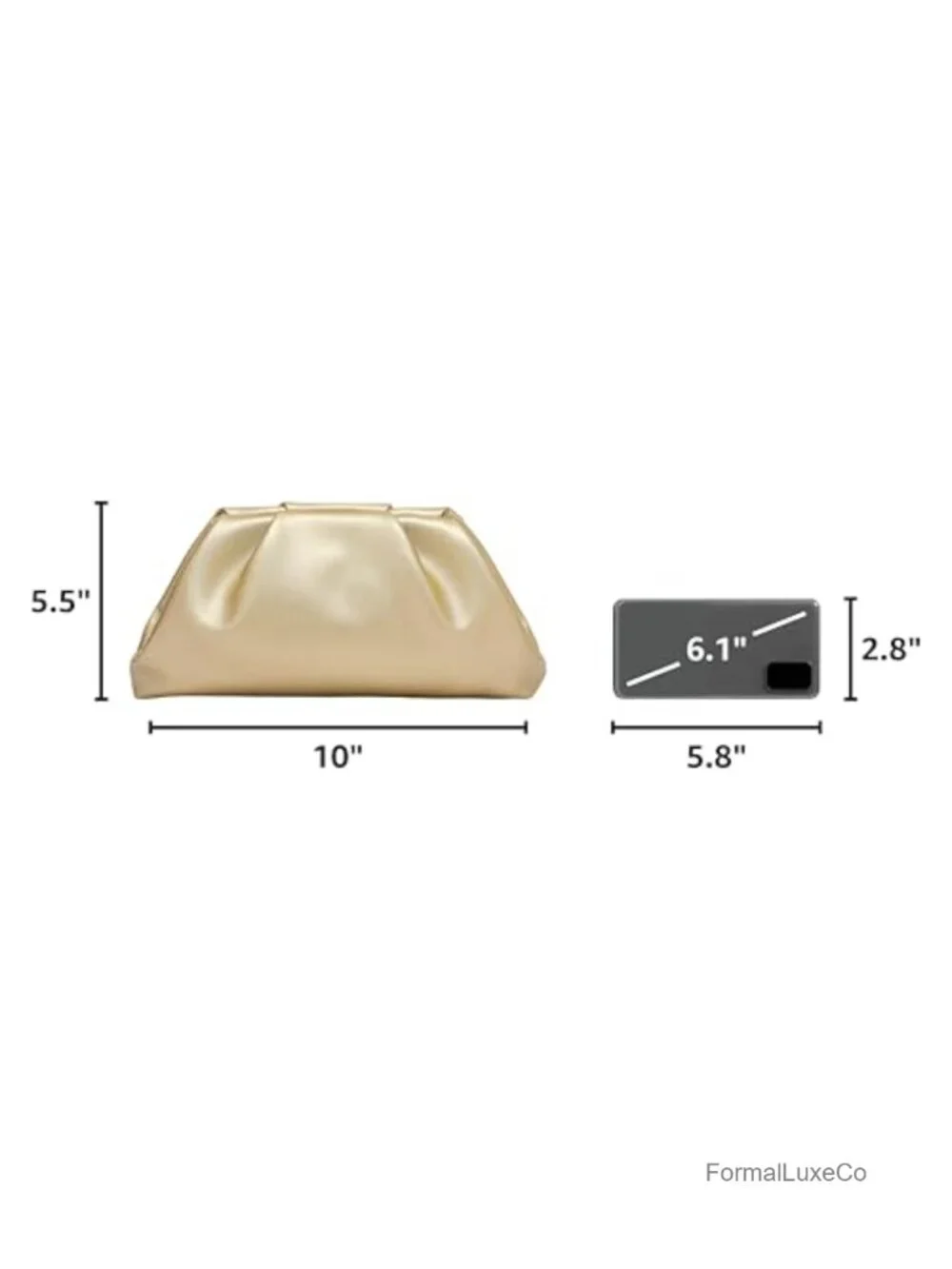 Formal Elegant Luxurious Evening Bag - Magnetic Closure PU Leather Clutch